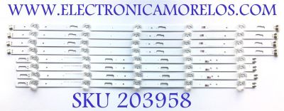 KIT DE LED'S PARA TV SAMSUNG ((8 PIEZAS)) / NUMERO DE PARTE BN96-50315A / BN96-50316A / V0T7-550SMA-R0 / V0T7-550SMB-R0 / MODELOS UN55TU / TU55CU / LH55Q / LH55B / HG55N / UN55AU / UE55TU / UA55TU / UA55CU / UN55CU / UE55CU / MAS MODELOS EN DESCRIPCIÓN